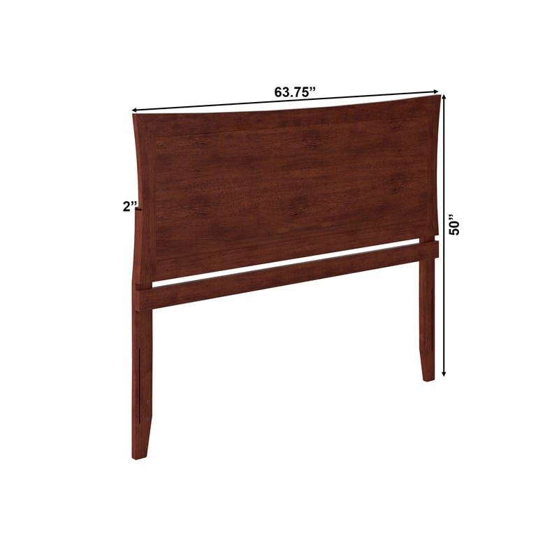 Pemberly Row Queen Wood Headboard with USB Charging Station in Walnut