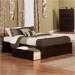 Pemberly Row Urban King Storage Solid Wood Platform Bed in Espresso