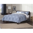 Pemberly Row Queen Solid Wood Platform Bed with USB Charger in Walnut