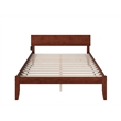 Pemberly Row Queen Solid Wood Platform Bed with USB Charger in Walnut