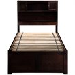 Pemberly Row Twin XL Solid Wood Bed with Storage Drawers in Espresso