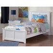 Pemberly Row Madison Twin XL Wood Foundation Bed w/ Matching Footboard in White