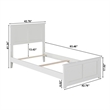 Pemberly Row Madison Twin XL Wood Foundation Bed w/ Matching Footboard in White
