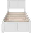 Pemberly Row Madison Twin Wood Platform Bed and Twin Trundle in White