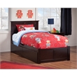 Pemberly Row Madison Twin Wood Platform Bed & Storage Drawers in Espresso