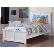Pemberly Row Madison Twin Wood Foundation Bed with Matching Footboard in White