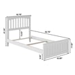 Pemberly Row Twin XL Solid Wood Bed with Footboard and USB Charger in White