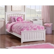 Pemberly Row Twin XL Solid Wood Bed with Footboard and USB Charger in White