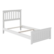 Pemberly Row Twin XL Solid Wood Bed with Footboard and USB Charger in White