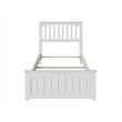 Pemberly Row Twin XL Solid Wood Bed with Footboard and USB Charger in White