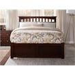 Pemberly Row Mission Full Wood Platform Bed and Storage Drawers in Walnut