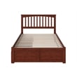 Pemberly Row Mission Full Wood Platform Bed and Storage Drawers in Walnut