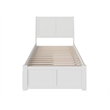 Pemberly Row Twin XL Solid Wood Bed with Storage Drawers in White