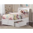 Pemberly Row Twin XL Solid Wood Bed with Storage Drawers in White