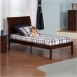 Pemberly Row Twin Solid Wood Platform Bed with Charging USB in Walnut