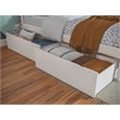Pemberly Row Portland Twin Storage Wood Platform Bed  in White