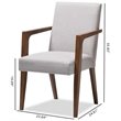 Pemberly Row Modern Upholstered Arm Chair in Gray Beige (Set of 2)