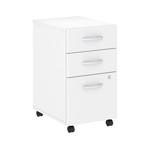 Pemberly Row 3-Drawer Mobile File Cabinet in White - Engineered Wood