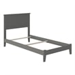 Pemberly Row Madison Twin Solid Wood Foundation Bed in Grey