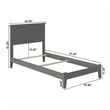 Pemberly Row Madison Twin Solid Wood Foundation Bed in Grey