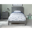 Pemberly Row Madison Twin Solid Wood Foundation Bed in Grey