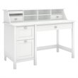 Pemberly Row Contemporary Computer Desk with 2 Drawer in White