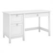 Pemberly Row Modern Computer Desk with Drawers in Pure White