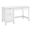 Pemberly Row Modern Computer Desk with Drawers in Pure White