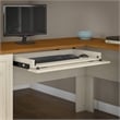 Pemberly Row L-Shaped Desk with Hutch in Antique White - Engineered Wood