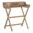 Pemberly Row Wood Folding Desk with Small Drawer in Rustic Brown Finish