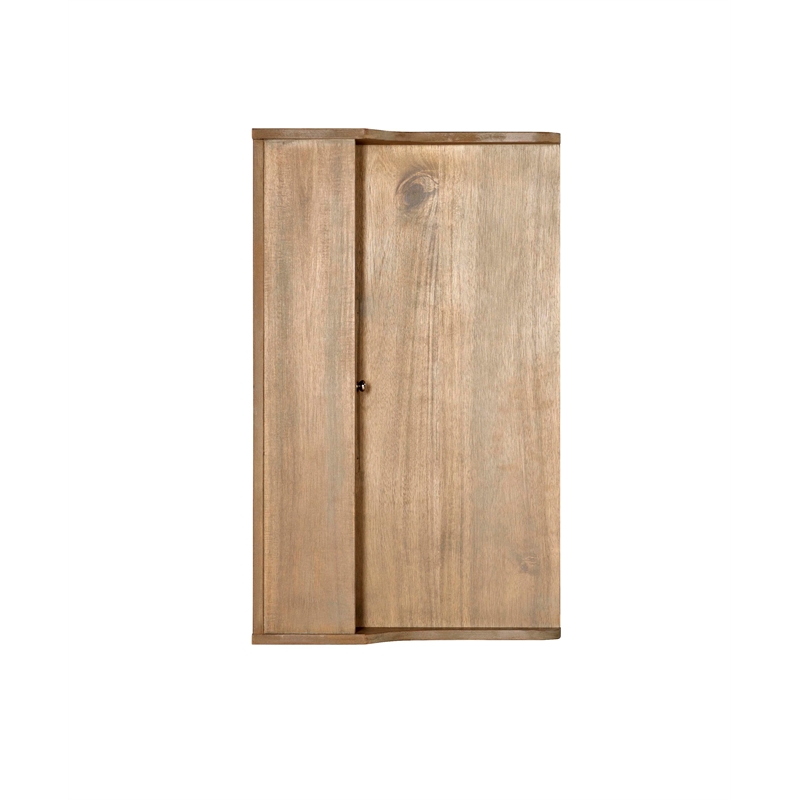 Pemberly Row Wood Folding Desk with Small Drawer in Rustic Brown Finish