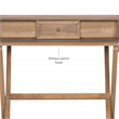 Pemberly Row Wood Folding Desk with Small Drawer in Rustic Brown Finish