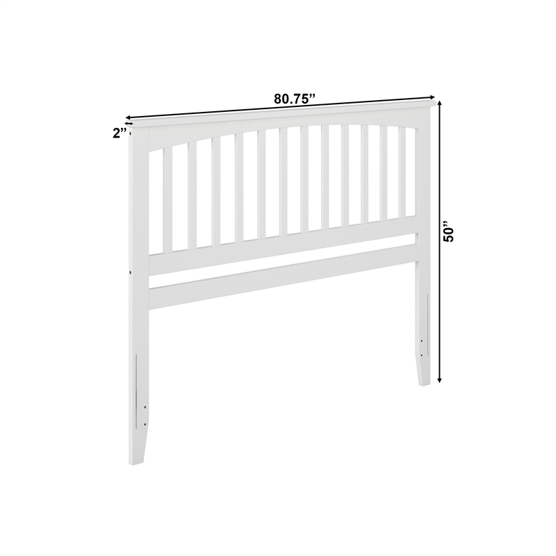 Pemberly Row Mission King Wood Headboard in White