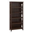 Pemberly Row Contemporary 5 Shelf Bookcase in Bing Cherry Finish