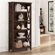 Pemberly Row Contemporary 5 Shelf Bookcase in Bing Cherry Finish