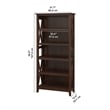 Pemberly Row Contemporary 5 Shelf Bookcase in Bing Cherry Finish