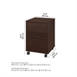 Pemberly Row Modern 2 Drawer Mobile File Cabinet in Bing Cherry