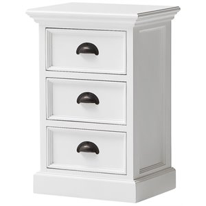 Pemberly Row Contemporary 3-Drawer Nightstand in Pure White Finish