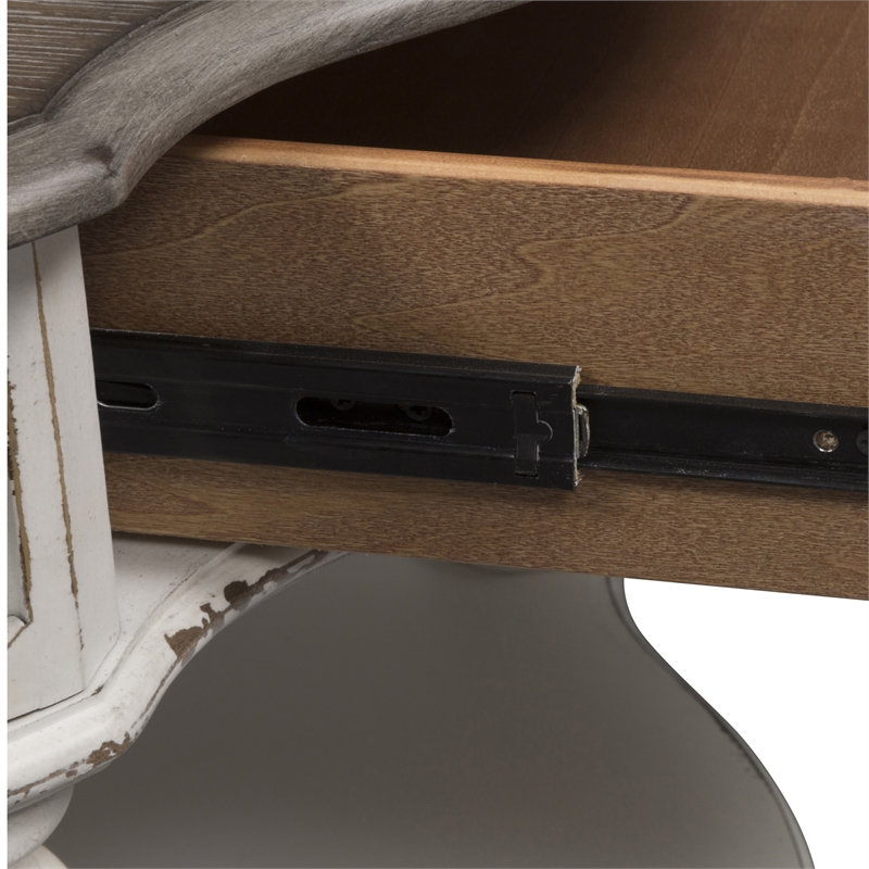 Pemberly Row Contemporary Manor White Finish Round Cocktail Table