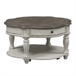 Pemberly Row Contemporary Manor White Finish Round Cocktail Table