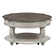 Pemberly Row Contemporary Manor White Finish Round Cocktail Table