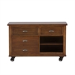 Pemberly Row Contemporary Medium Brown Complete 2 Piece Desk