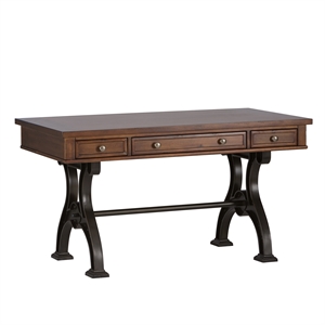 Pemberly Row Contemporary Medium Brown Complete 2 Piece Desk