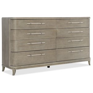 pemberly row contemporary 8-drawer wood bedroom dresser in gray