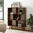 Pemberly Row Contemporary Particleboard Wood Bookcase in Walnut