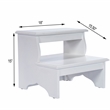 Pemberly Row Transitional Artisan-Crafted Wood Step Stool in White