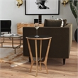 Pemberly Row Modern Metal And Stone Accent Table - Black / Bronze