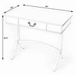Pemberly Row Contemporary Wood Writing Desk in Black Finish with Lacquer