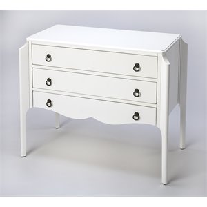 pemberly row contemporary glossy accent chest in white finish