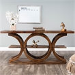 Pemberly Row Contemporary Solid Wood Console Table in Brown Finish
